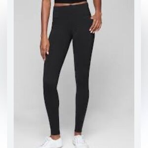 Athleta Womens Metro High Waisted Black Leggings, Thick, Size XSP